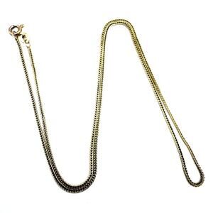 Vintage 1 AR UNOAERRE 14K 585 Solid Gold Foxtail Chain Necklace Italy 17 1/2"